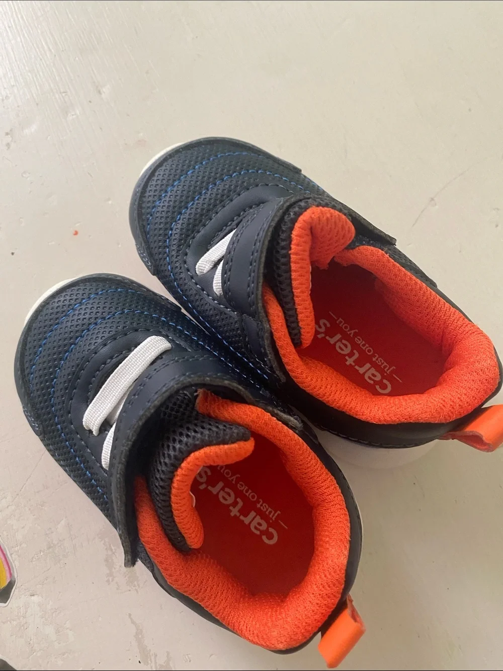 Carter's Navy and Orange Infant Athletic Sneakers